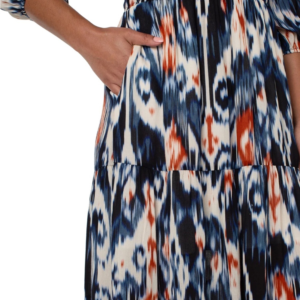 Liverpool Blue and Orange Maxi Dress - Picture 3 of 6